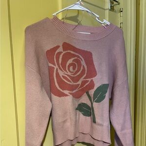 NOBO Pink sweater with rose knit